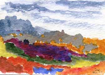 "Mountain Color" by John L. R. Edgar, Hubertus WI - Watercolor, SOLD